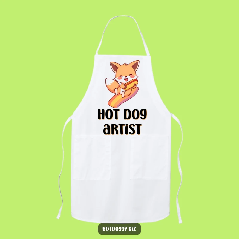 Funny Fox Rainbow Hot Dog Apron: Cook with Joy and Culinary Flair