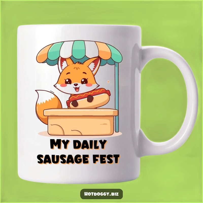 Funny Fox Hot Dog Stand Mug: The Perfect Humorous Gift For Foodies!