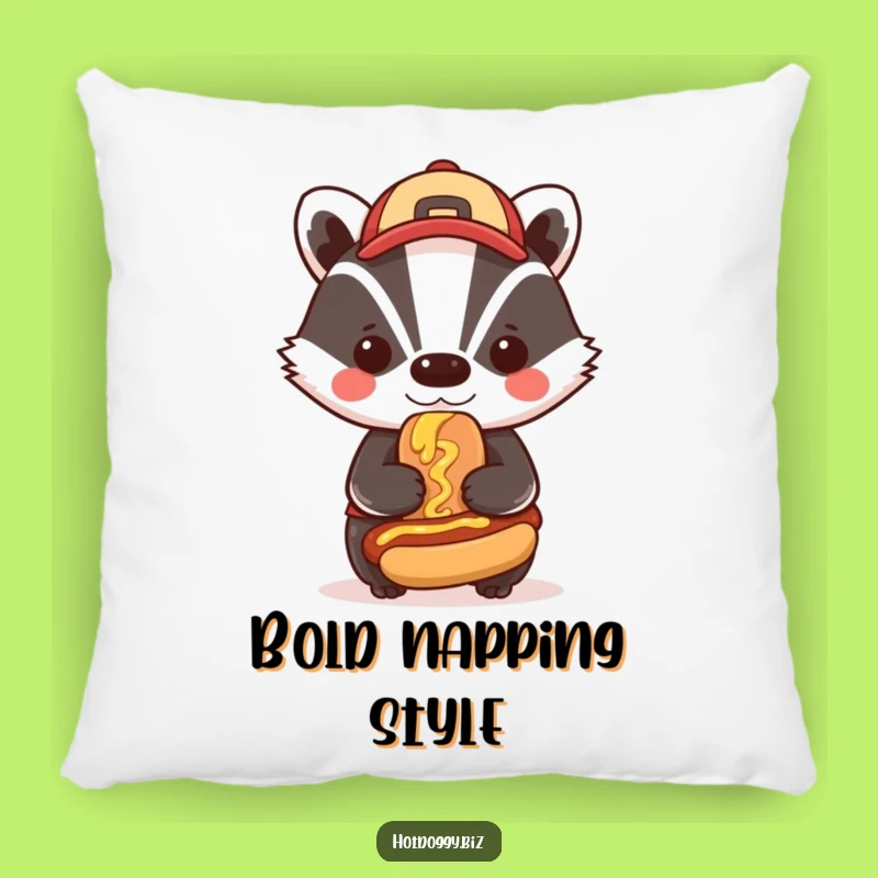 Funny Badger Mustard Hot Dog Pillow: Cozy Up with Bold Humor