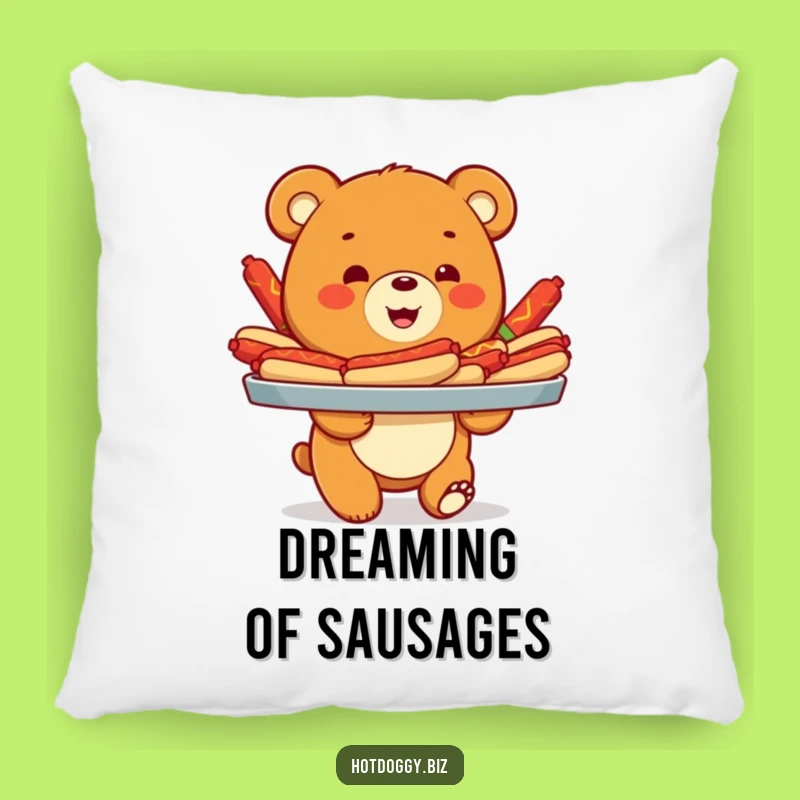 Funny Bear Cub Hot Dog Pillow - Cozy Comfort with a Hilarious Foodie Twist