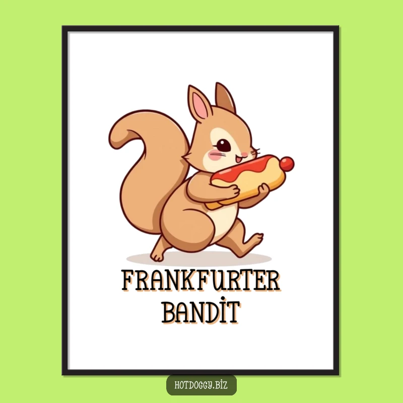 Funny Squirrel Hot Dog Digital Art: Instant Mischief For Your Walls!