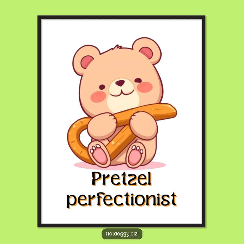 Funny Bear Pretzel Digital Art: Instant Joy For Your Walls!
