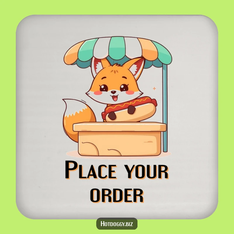 Funny Fox Hot Dog Coaster Set: Protect Tables With Hilarious Style!