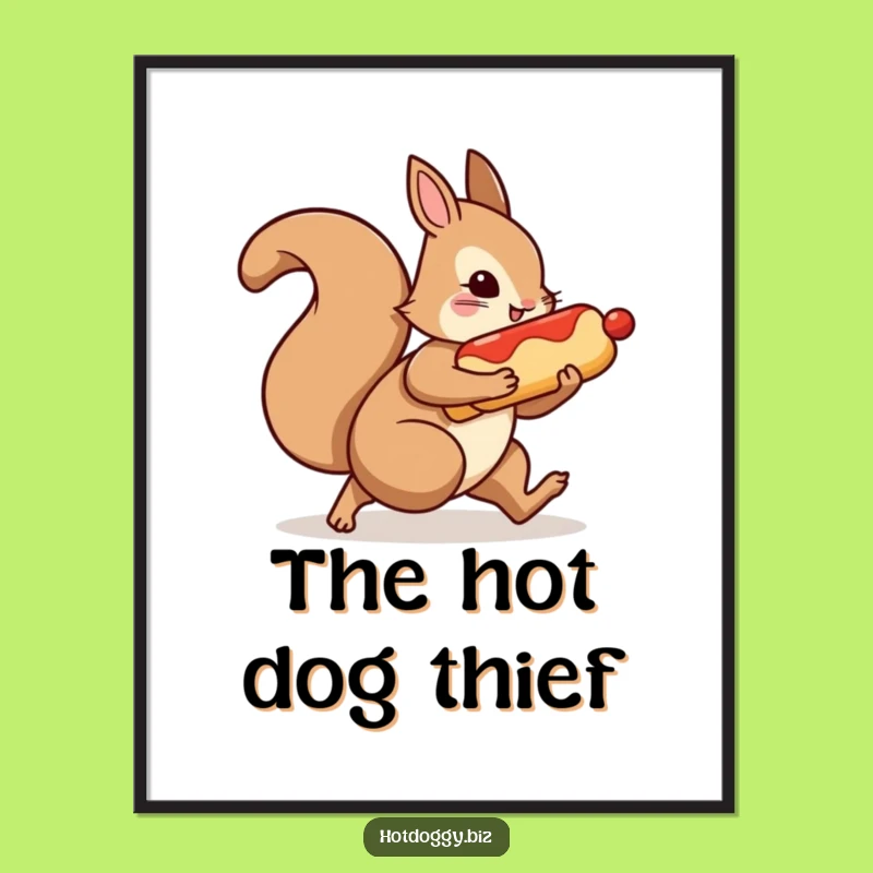 Funny Squirrel Hot Dog Poster: Add A Dash Of Mischief To Your Walls!