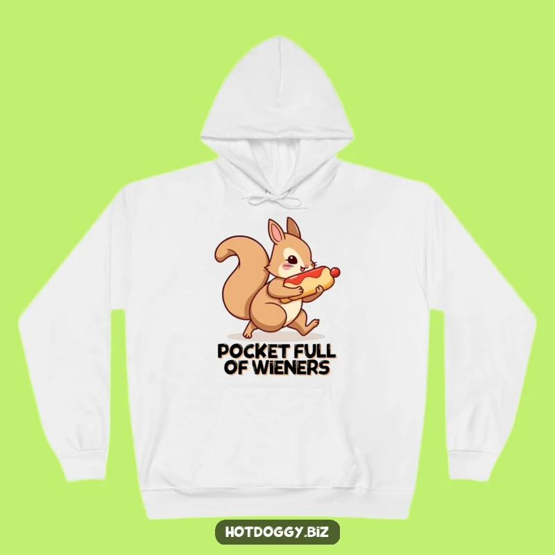 Funny Squirrel Hot Dog Hoodie: Cozy Up With This Sneaky Snack Design!