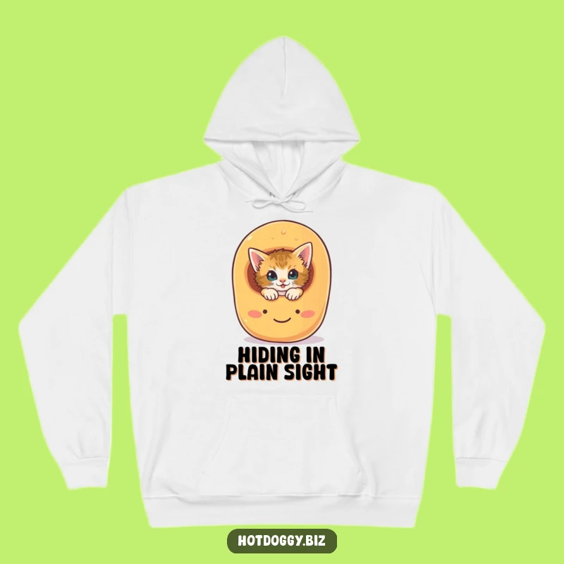 Cozy Funny Kitten Hot Dog Bun Hoodie: Curious Comfort Gift