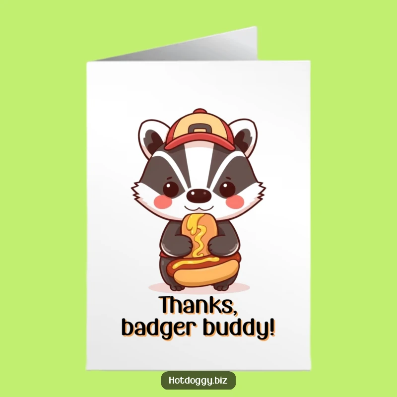 Free Printable Thank You Card: Badger Hot Dog - Condiment-Filled Downloadable Thanks!