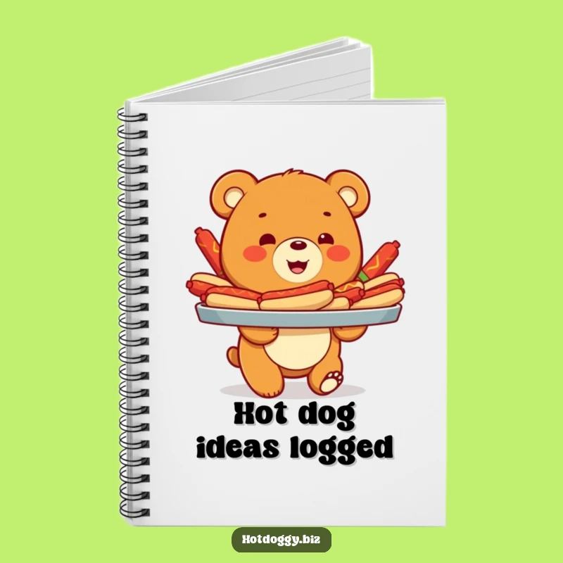 Funny Bear Cub Hot Dog Notebook - Jot Down Ideas with Hilarious Flair!