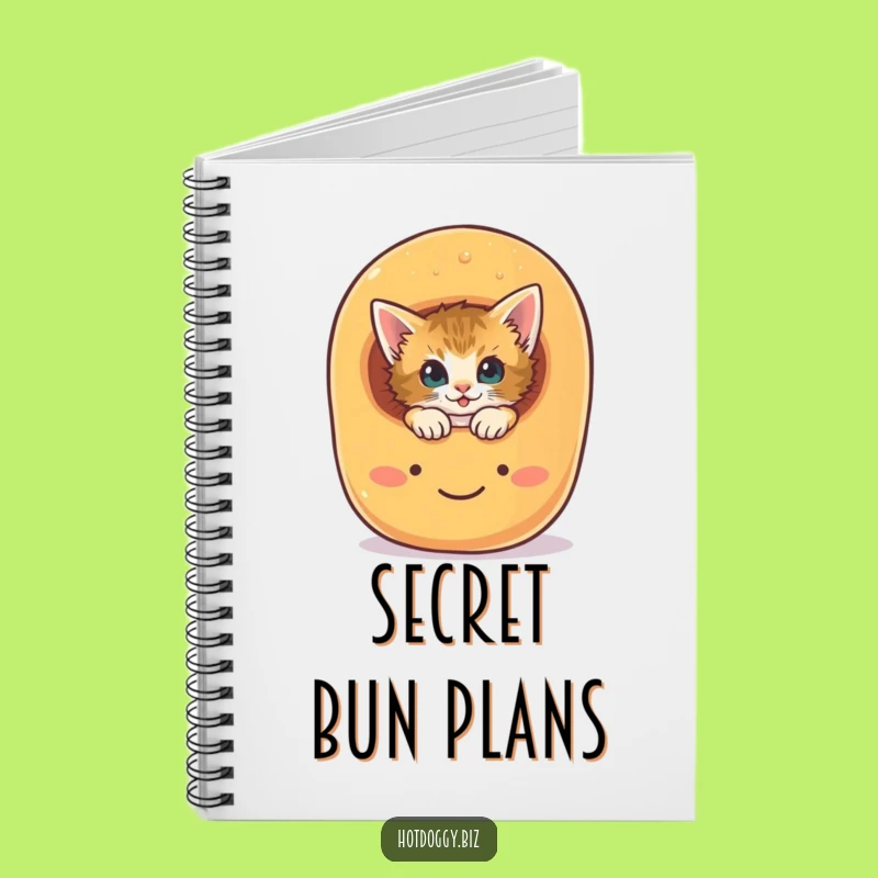 Funny Kitten Hot Dog Bun Notebook: Curious Journal Gift for Notes