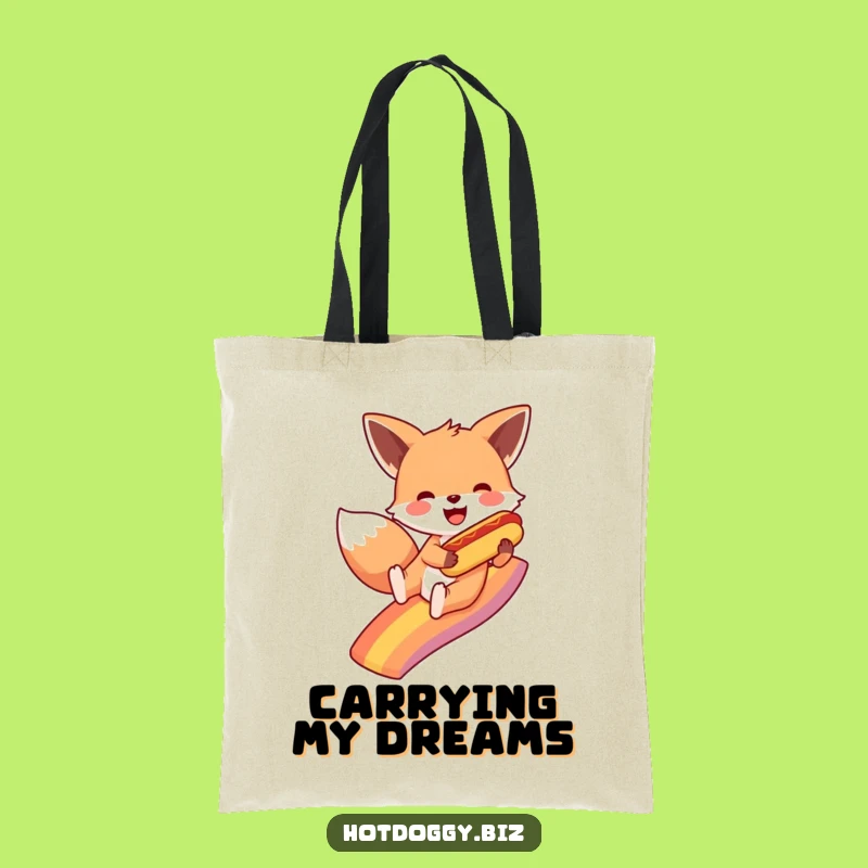 Funny Fox Rainbow Hot Dog Tote: Carry Your Fun and Essentials in Style